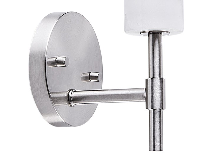 Beliani Zestaw 2 kinkietów srebrny metalowy 14 cm odkryta żarówka marmurowa wstawka minimalistyczny Styl Industrialny Styl Nowoczesny