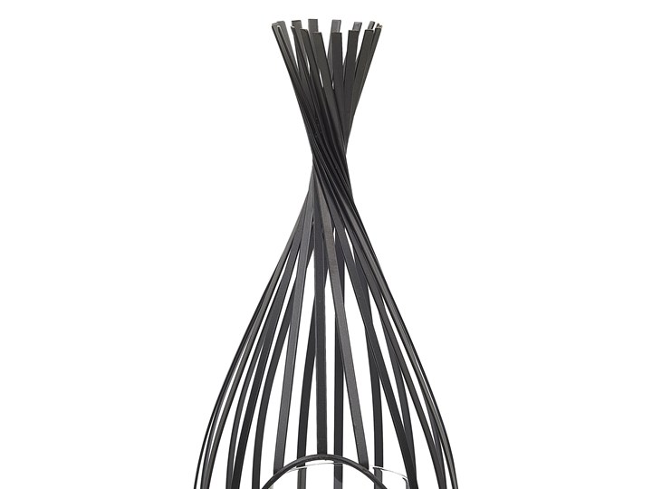 Beliani Lampion metalowy ażurowy 38 cm świecznik szklany dekoracja na stół industrialna Szkło Kolor Czarny