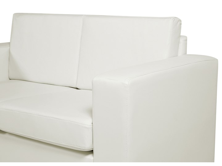 Beliani Sofa trzyosobowa biała dwoina minimalistyczna prosta salon duży pokój Głębokość 76 cm Styl Tradycyjny Stała konstrukcja Szerokość 186 cm Kategoria Sofy i kanapy