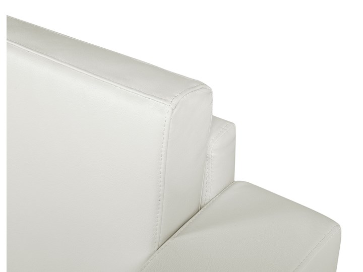 Beliani Sofa trzyosobowa biała dwoina minimalistyczna prosta salon duży pokój Głębokość 76 cm Szerokość 186 cm Styl Klasyczny Stała konstrukcja Rozkładanie