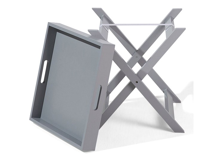 Beliani Stolik kawowy szary 40 x 46 cm kwadratowy zdejmowany blat styl skandynawski Płyta MDF Szerokość 40 cm Długość 40 cm Rodzaj nóg Krzyżak
