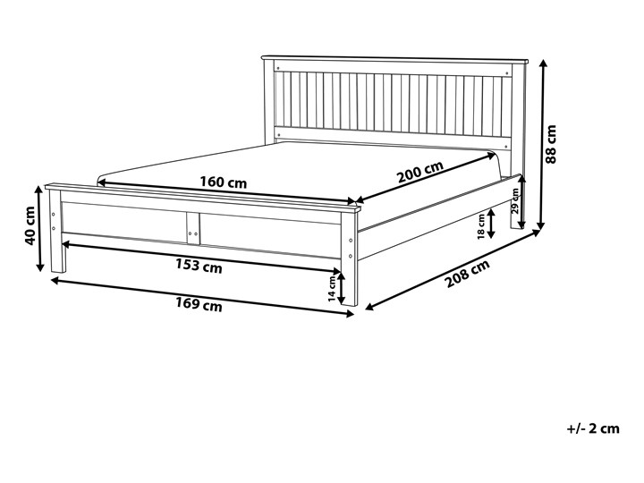 Beliani Łóżko ze stelażem białe drewniana rama 160 x 200 cm niskie wezgłowie minimalistyczny design Kolor Biały Drewno Zagłówek Z zagłówkiem