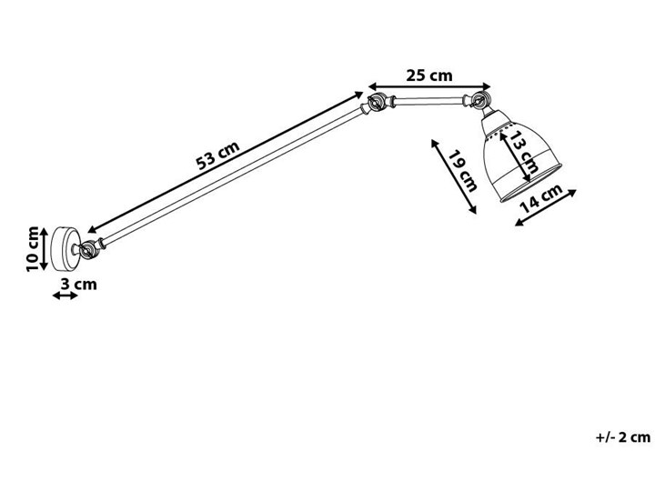 Beliani Kinkiet czarny metalowy ø 14 cm okrągły regulowane ramię klosz industrialny Funkcje Kinkiet z regulacją Kinkiet z kloszem Kategoria Lampy ścienne 