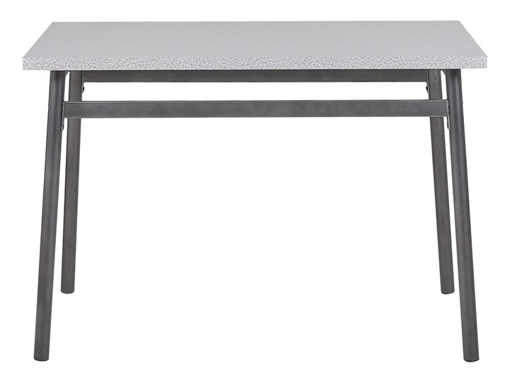 Beliani Zestaw do jadalni stół 110 x 70 cm i 4 krzesła szary z czarną stalową ramą styl nowoczesny Pomieszczenie Jadalnia