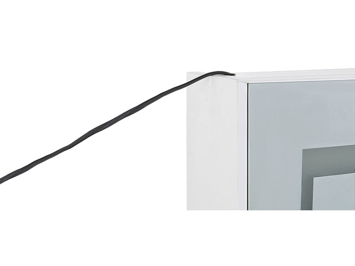 Beliani Szafka wisząca z lustrem i oświetleniem LED biała 40 x 60 cm nowoczesna Szkło Płyta MDF Szafki Kolor Biały Wiszące Kategoria Szafki stojące