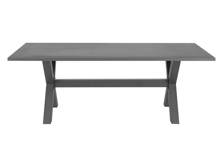 Beliani Zestaw ogrodowy szary metalowy 6 krzeseł 1 stół nowoczesny Aluminium Zawartość zestawu Krzesła Tworzywo sztuczne Technorattan Stoły z krzesłami Rattan Kategoria Zestawy mebli ogrodowych