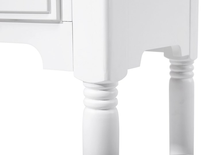 Beliani Konsola biała 91 x 38 cm 2 szuflady 1 półka retro Z szufladą Drewno Płyta MDF Szerokość 91 cm Wysokość 79 cm Z półką Pomieszczenie Salon Rodzaj nóg Nogi proste