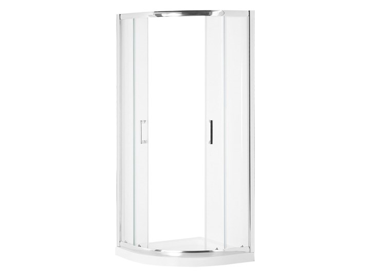 Beliani Kabina prysznicowa srebrna szkło hartowane aluminium podwójne drzwi półokrągłe 90x90x185cm nowoczesny design Szerokość 90 cm Wysokość 185 cm Narożna Rodzaj drzwi Rozsuwane