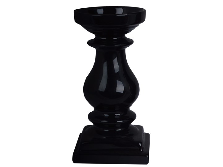 Świecznik ceramiczny czarny Modern Glam M