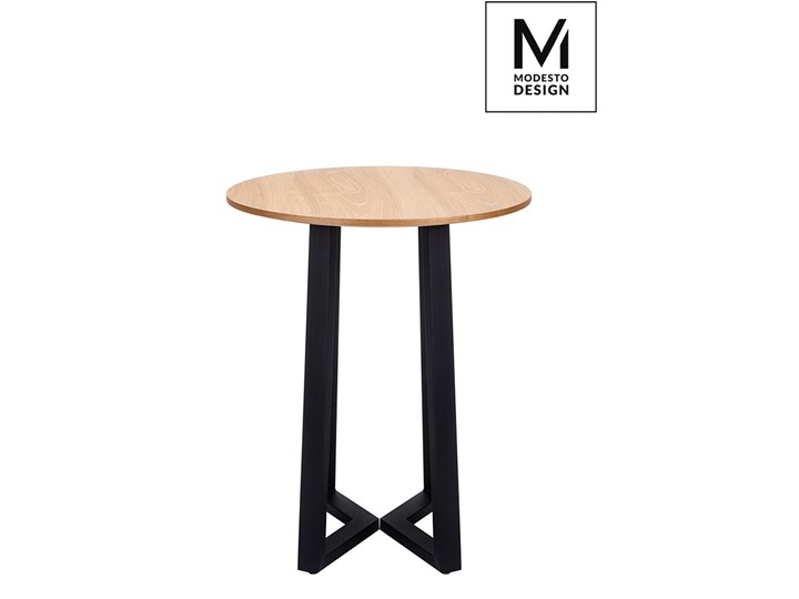 MODESTO stół TAVOLO FI 60 dąb - blat MDF, podstawa metalowa Wysokość 72 cm Płyta MDF Drewno Długość(n) 60 cm