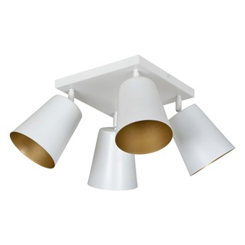 SELSEY Lampa sufitowa Lanciano biała ze złotym wnętrzem x4
