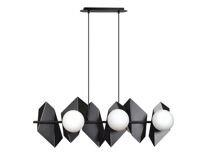 SELSEY Lampa wisząca Ankona czarna x6 Stal Szkło Lampa z kloszem Metal Styl Klasyczny
