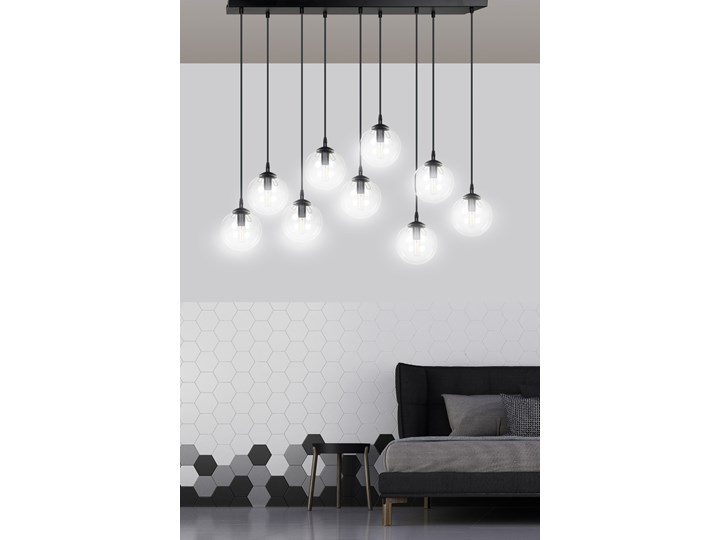 SELSEY Lampa wisząca Fregene transparentna x9 Metal Lampa z kloszem Pomieszczenie Salon Szkło Stal Ilość źródeł światła 9 źródeł