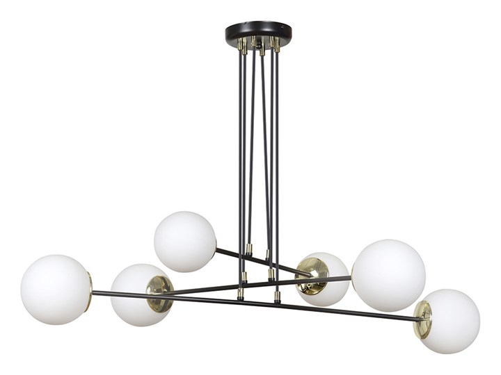 SELSEY Lampa wisząca Rivarolo czarna x6 Szkło Lampa z kloszem Stal Metal Pomieszczenie Salon