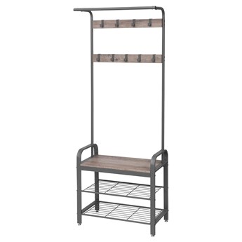 SELSEY Wieszak stojący Ramizu z półkami na buty zaokrąglony 72 cm