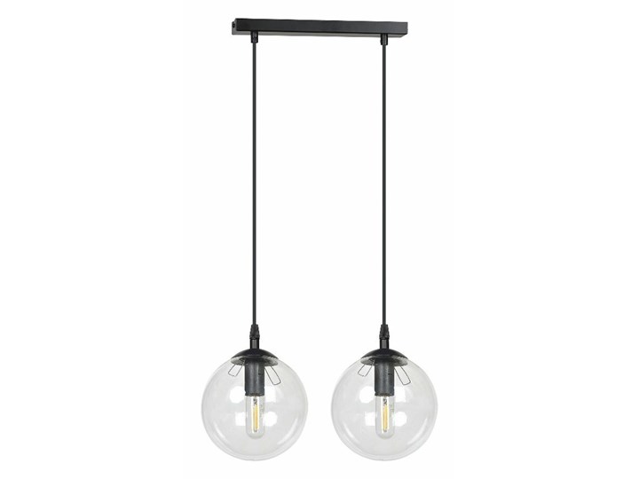 SELSEY Lampa wisząca Fregene transparentna x2 Metal Lampa z kloszem Ilość źródeł światła 2 źródła Stal Szkło Pomieszczenie Salon