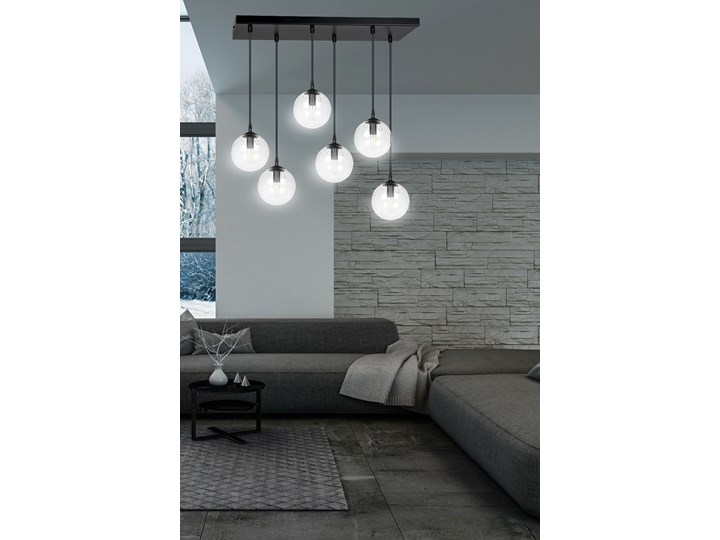 SELSEY Lampa wisząca Fregene transparentna x6 Metal Stal Szkło Lampa z kloszem Ilość źródeł światła 6 źródeł