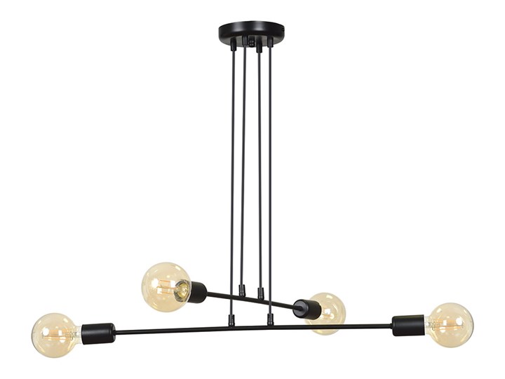 SELSEY Lampa wisząca Mentona czarna x4 Styl Nowoczesny Stal Metal Ilość źródeł światła 4 źródła
