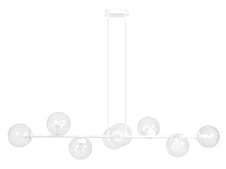 SELSEY Lampa wisząca Sulmona biała z transparentnymi kloszami x8 Lampa z kloszem Stal Kolor Biały Szkło Metal Pomieszczenie Sypialnia