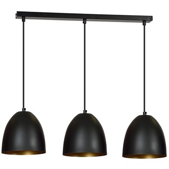 SELSEY Lampa wisząca Alatri czarna ze złotym wnętrzem x3