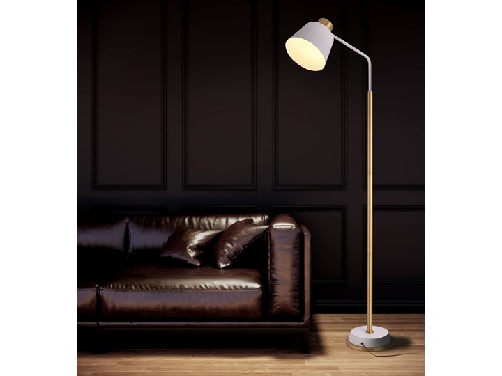 LAMPA STOJĄCA PODŁOGOWA MOSIĘŻNA ARDINI BIAŁA LUMINA DECO Metal Lampa z regulacją wysokości Lampa z abażurem Lampa z kloszem Mosiądz Kategoria Lampy podłogowe