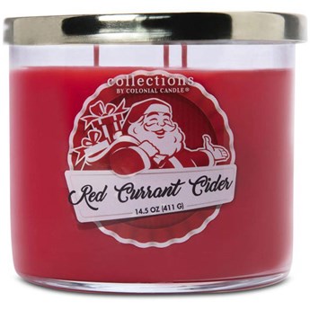 Colonial Candle Holiday Traditions Collections sojowa świeca zapachowa w szkle 3 knoty 14.5 oz 411 g - Red Currant Cider