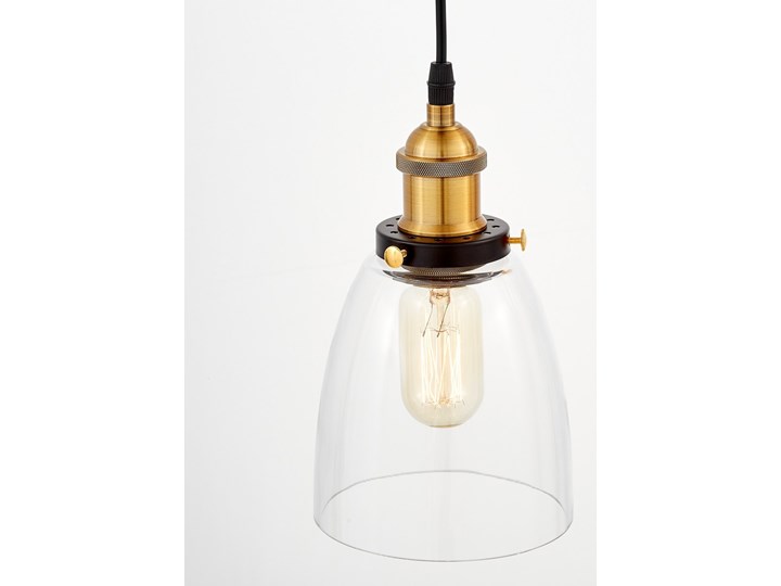 LAMPA WISZĄCA ZWIS FABI W1 Szkło Mosiądz Pomieszczenie Biuro i pracownia Metal Lampa przemysłowa Lampa z kloszem Lampa z abażurem Pomieszczenie Salon