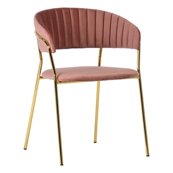 Krzesło Goma różowe/ złote nogi