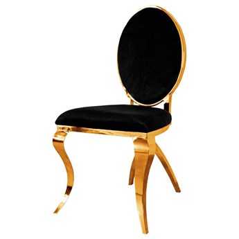 Stylowe czarno złote krzesło z giętymi nogami 50x54x99 cm B408