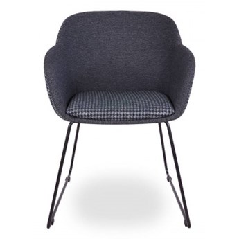 Krzesło tapicerowane Shell czarne nogi-szary pepitka