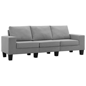 Trzyosobowa jasnoszara sofa z poduszkami - Lurra 3Q