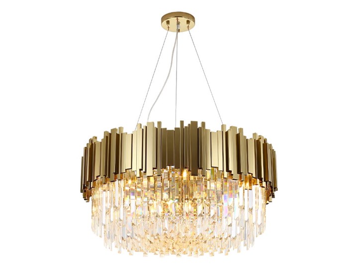 Pipe Organ Crystal Chandelier Brass - żyrandol kryształowy 45 cm Szkło Metal Mosiądz Lampa z kryształkami Styl Nowoczesny