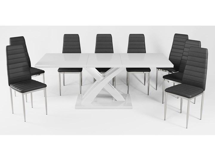 STÓŁ "X" ROZKŁADANY 140/180CM DO JADALNI WYSOKI POŁYSK Płyta MDF Wysokość 75 cm Pomieszczenie Stoły do salonu Kategoria Stoły kuchenne