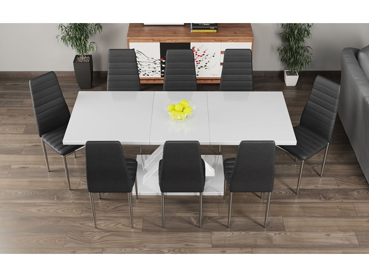 STÓŁ "X" ROZKŁADANY 140/180CM DO JADALNI WYSOKI POŁYSK Styl Nowoczesny Płyta MDF Wysokość 75 cm Rozkładanie Rozkładane