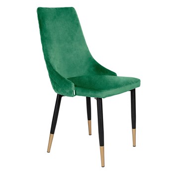 Krzesło LOGAN welurowe zielone 44x44x92 cm - Homla