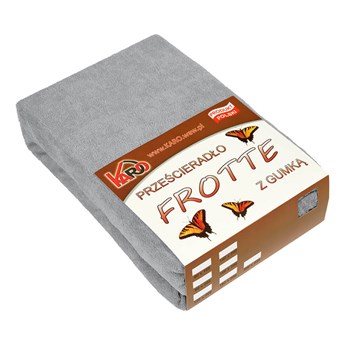 Grube prześcieradło frotte z gumką 200x220 200g/m2 Karo (Szare)