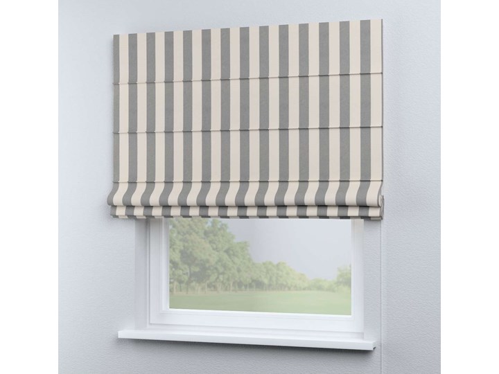 Roleta rzymska Capri, biało-szare pionowe pasy (5,5cm), szer.80 × dł.170 cm, Quadro Kategoria Rolety
