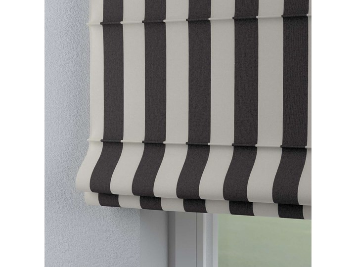 Roleta rzymska Capri, biało-grafitowe pionowe pasy (5,5cm), szer.80 × dł.170 cm, Quadro Kolor Biały Typ Roleta zaciemniająca