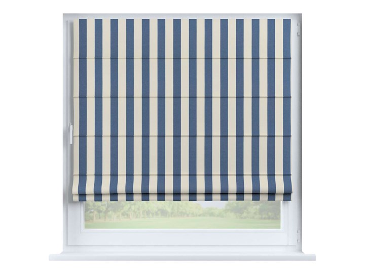 Roleta rzymska Capri, niebiesko-białe pionowe pasy (5,5cm), szer.80 × dł.170 cm, Quadro Kategoria Rolety