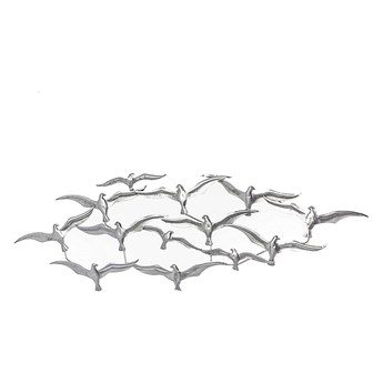 Dekoracja ścienna Birds Silver, 163 x 4 x 59 cm