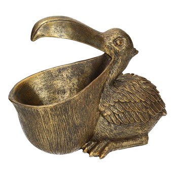 Dekoracja Pelican 19cm antique gold, 11 x 23 x 19 cm