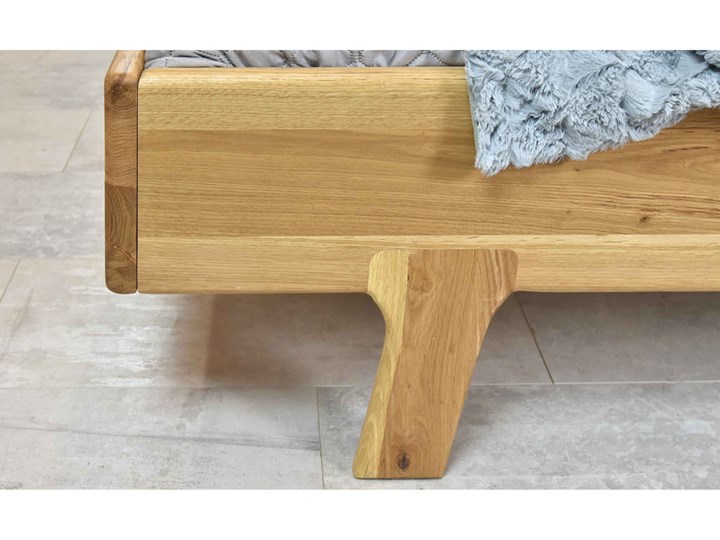 Łóżko drewniane dębowe Natural 5 180x200 Kolor Beżowy Drewno Styl Nowoczesny