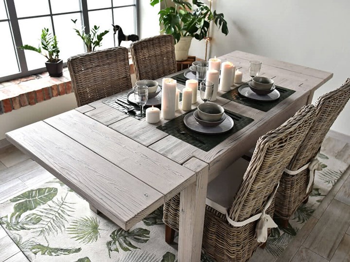 Drewniany stół Country New 32 Kolor Brązowy Wysokość 78 cm Drewno Styl Rustykalny