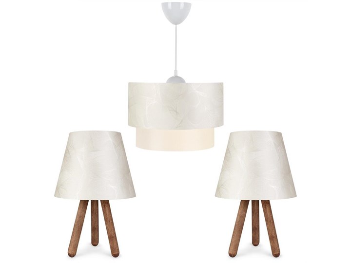 Zestaw 2× lampa stołowa AYD 1×E27/40W/230V + żyrandol na lince 1×E27/40W/230V Drewno Tworzywo sztuczne Wysokość 60 cm Kategoria Lampy stołowe