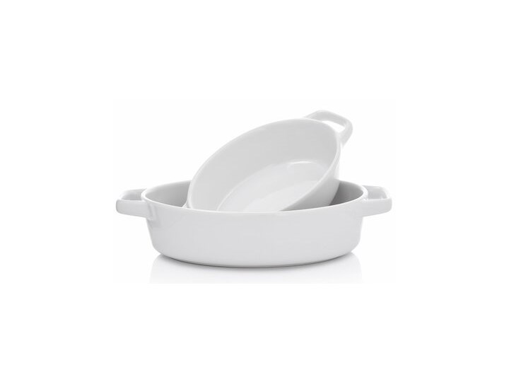 Forma do pieczenia owalna DUKA FRISTAD 27x16 cm biała ceramiczna Ceramika Kolor Biały