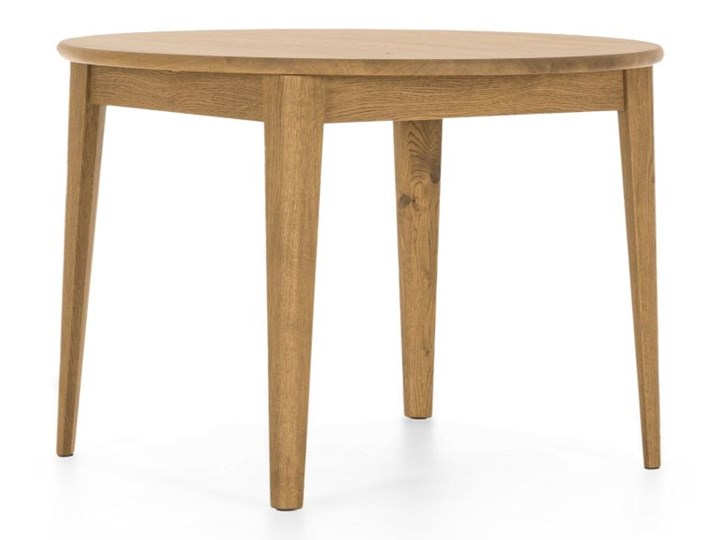 Rozkładany stół drewniany dębowy okrągły FARGO 3 Drewno Wysokość 76 cm Styl Nowoczesny