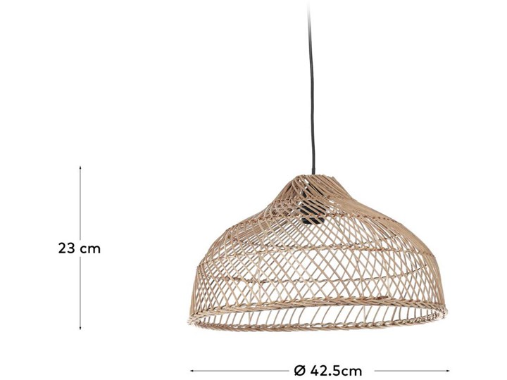 Klosz Dyara Ø43x23 cm rattan naturalny Lampa z kloszem Kolor Beżowy Kategoria Lampy wiszące