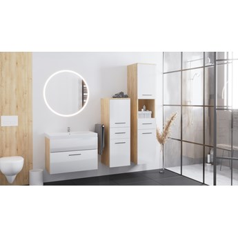 Łazienka LIPSY LED dąb artisan / biały połysk