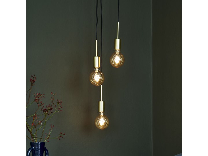 Lampa wisząca 3-punktowa złota 18x17 cm Kolor Złoty Kategoria Lampy wiszące