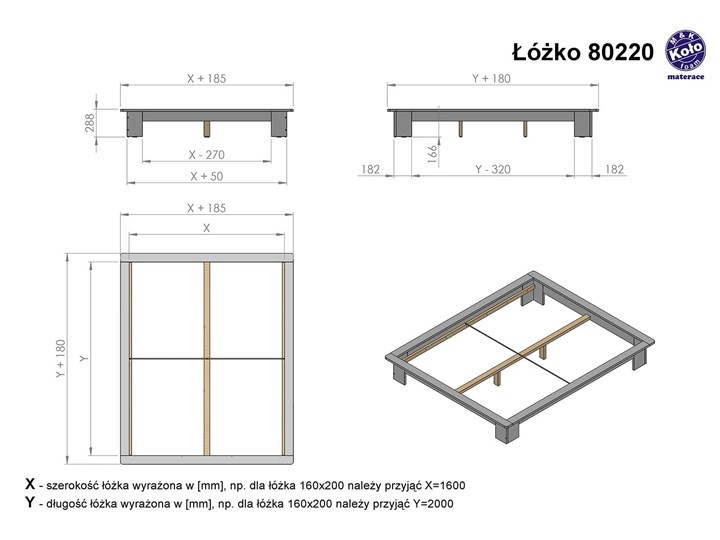 Łóżko 80220 (100x200) - M&K Foam Drewno Łóżko tapicerowane Łóżko kontynentalne Styl Nowoczesny